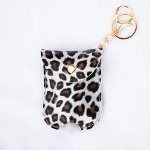 Brown Leopard Print Hand Sanitizer Keychain